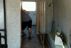 Hard at work @ FreeStyleTrailerCo - Disassembling a 1977 Airstream.